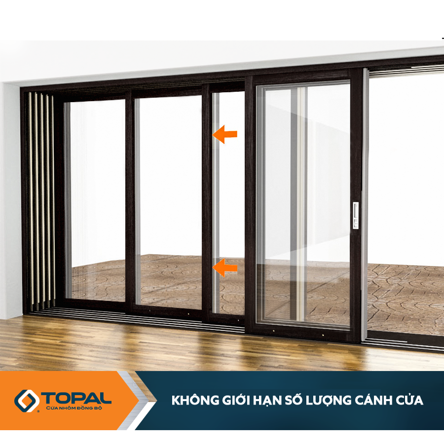 Cửa đi trượt Topal Prima Austdoor 1.999.000vnđ/m2