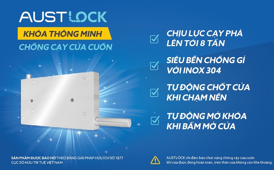 Austlock - Giải pháp khoá thông minh chống cạy cửa cuốn Austdoor giá ưu đãi 2.800.000vnđ/bộ